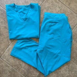 EUC - Mandala Blue Scrub Set